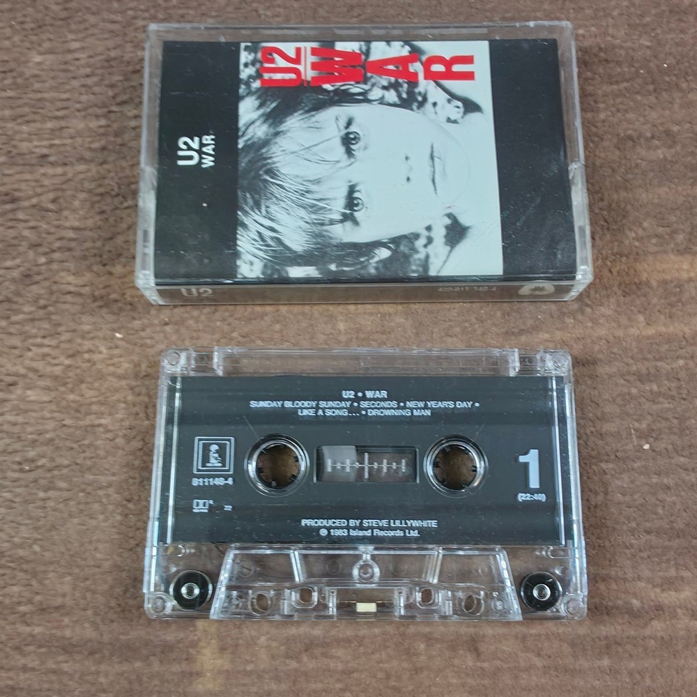 U2 War Cassette Tape OS Black Good 1983 Island Records 811148-4 Post-Punk Rock